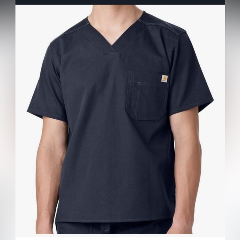 NWT Set of 2  Men's  Carhartt ⚡️ Ripstop Bi-Swing Chest Pocket V-Neck Scrub Tops